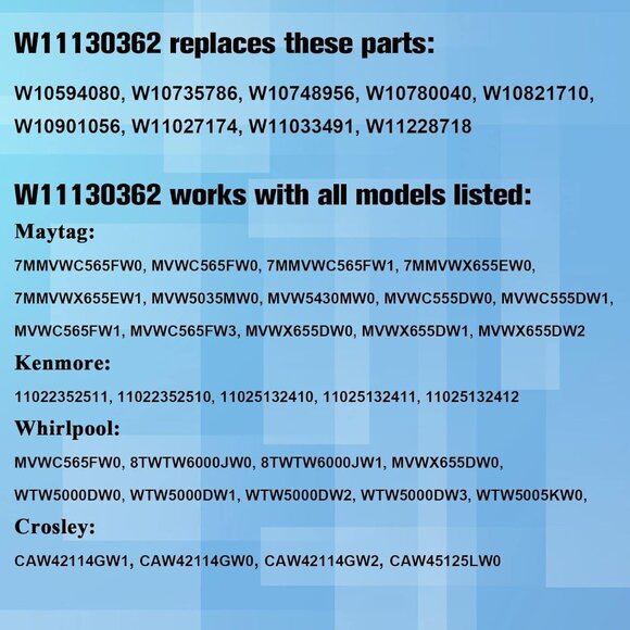W11130362 Suspension Rod Kit (4Pcs) - Fits Whirlpool, Maytag, Kenmore (WTW5000, - Picture 4 of 7
